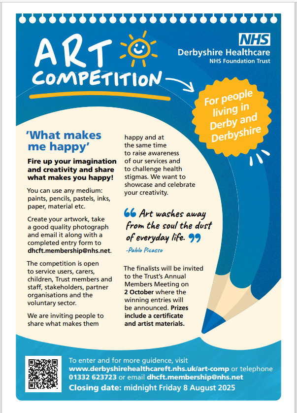 Derbyshire Healthcare NHS Foundation Trust Art Competition flyer