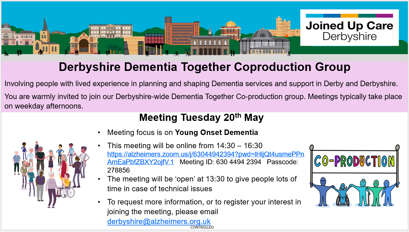 Derbyshire Dementia Together Co-production group flyer