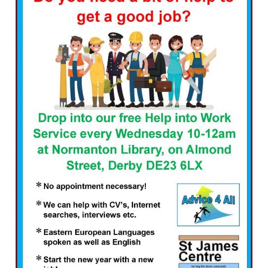 Menu image for St James Centre: Help into Work Service