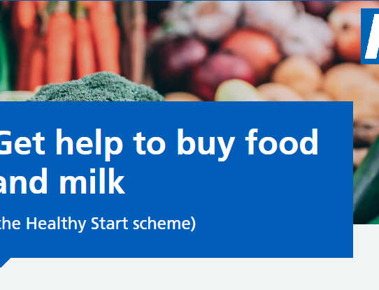 Menu image for NHS Healthy Start scheme - help to buy food & milk for new / expecting parents