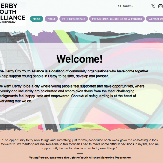 Menu image for New website for the Derby Youth Alliance / CYP Network